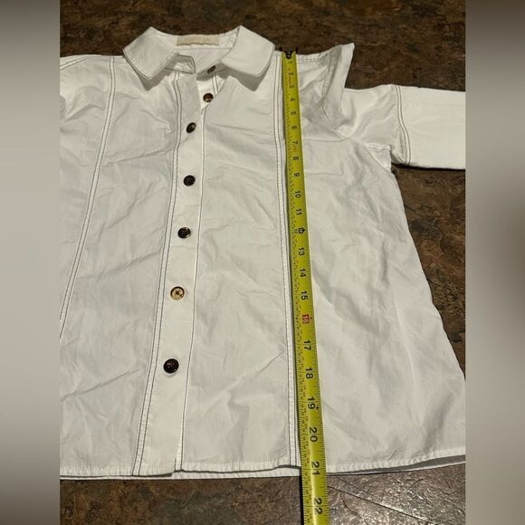 PARTOW 100% Cotton White Button Down Long Sleeve Shirt Size 0 - Picture 6 of 8